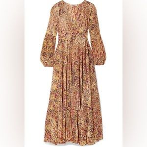 MES DEMOISELLES Passiflore Paisley print crepe de chine maxi dress